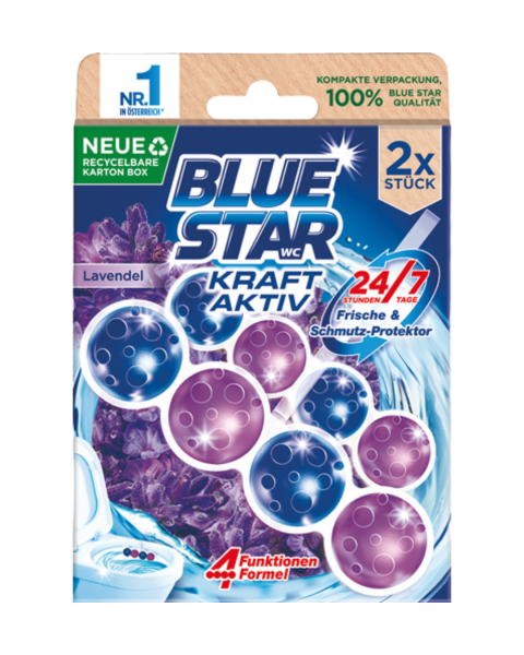 Blue Star Kraft­ Aktiv Lavendel Frische Duopack, WC­ Einhaenger, 104g
